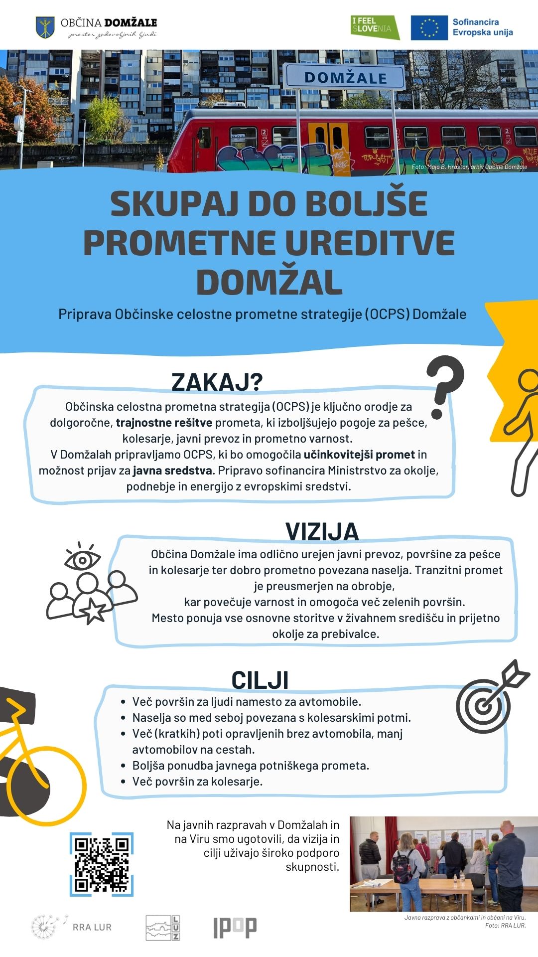 Letak projekta Skupaj do boljše prometne ureditve Domžal